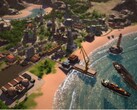 Een afbeelding waarop een stad in Tropico 5 te zien is.