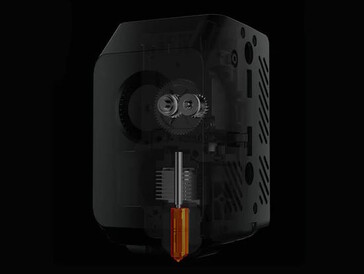 De printer gebruikt een spuitmond van gehard staal om slijtage te minimaliseren (Afbeelding bron: Anycubic)