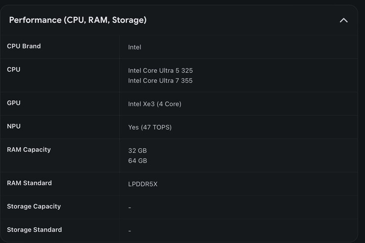 Uitgelekte specificaties voor de Asus Googlebook CX9406-laptop.
