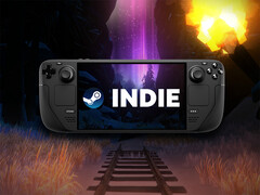 Een Steam Deck-apparaat met het woord 