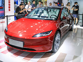 De Model 3 Highland in een showroom in Beijing (Afbeelding: Tesla China)