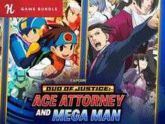 Duo van gerechtigheid: Ace Attorney en Mega Man Humble bundeldeal banner (Afbeelding bron: Humble Bundle met bewerkingen)