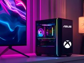 Mockup van compacte gaming-pc met logo's van Asus en Xbox (bron: Asus, Microsoft Gaming met bewerkingen)