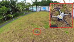 Bij toeval ontdekt in een park door een mountainbiker: de DJI Mini 5 Pro, die naar verwachting al in augustus gelanceerd zal worden. (Afb. bron: Mauro Tandoi, bewerkt)