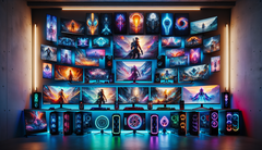 Verzameling spelmonitoren (Bron: DALL-E 3 gegenereerde afbeelding)