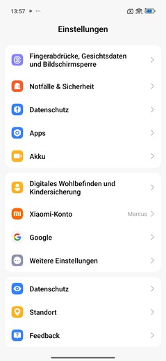 Redmi Note 15 Pro+ 5G: Instellingenpagina