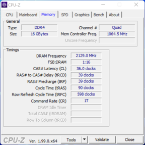 CPU-Z geheugen