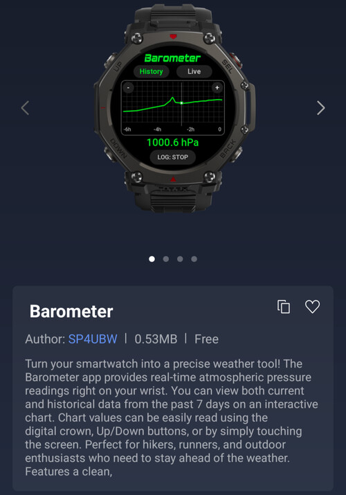 De Barometer Mini-app voor Amazfit Smartwatches