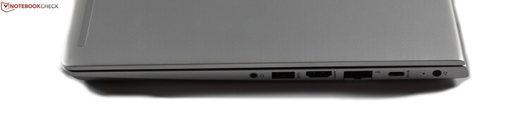 Right-hand side: Headphone jack, USB 3.0 Type-A, HDMI, RJ45 Ethernet, USB 3.1 Gen 1 Type-C, Charging port