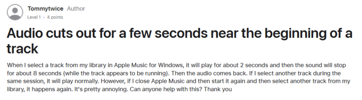 (Afbeeldingsbron: Apple Support Community)