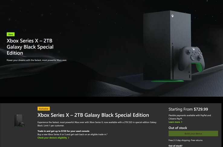 Xbox Series X 2TB Galaxy Black prijsverhoging (Afbeelding bron: Microsoft Gaming)