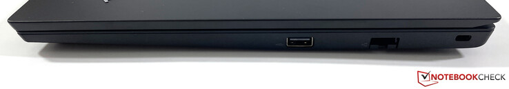 Rechterzijde: USB-A 2.0, Gigabit-Ethernet, Kensington-beveiligingssleuf