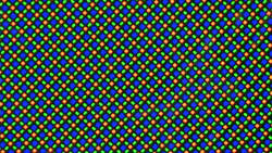 Het OLED-beeldscherm gebruikt een RG/BG sub-pixelmatrix, bestaande uit rode, blauwe en groene LED's voor een levendige kleurweergave.