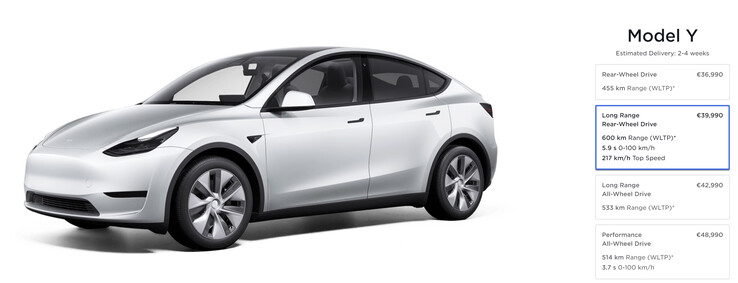 De Model Y LR RWD kost slechts €39.990 in sommige landen (Afbeelding: Tesla)