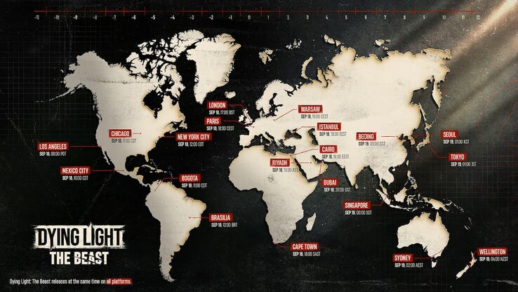 Dying Light: The Beast lanceertijden wereldwijd (Afbeelding Bron: Techland)
