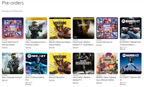 Voorverkoopcijfers in de PlayStation Store
