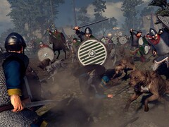 Een afbeelding waarop twee legers te zien zijn uit „A Total War Saga: Thrones of Britannia“, dat momenteel te koop is op Steam.