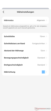 Instellingen maaien