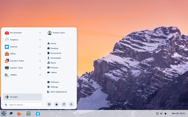 Een screenshot van het bureaublad van Zorin OS 17 na installatie (Afbeelding: Zorin).