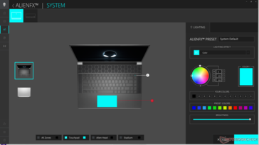 AlienFX regelt alle RGB-verlichtingsfuncties
