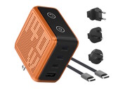 De BMX GaNsta Pixel 140W-oplader kan tot vier USB-apparaten tegelijk opladen en wordt geleverd met wereldwijde wisselstroomstekkers.