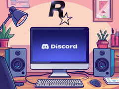 Discord te zien op PC-monitor onder Rockstar Games-logo (Afbeeldingsbron: Discord, Rockstar Games met bewerkingen)