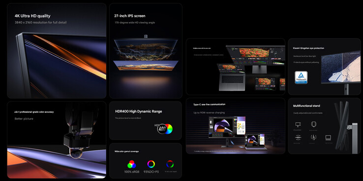 Belangrijkste kenmerken van de 4K-monitor (Afbeelding bron: Xiaomi - machine vertaald)