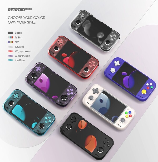 De kleuren van de Retroid Pocket Nova zijn ontleend aan die van andere Retroid-handhelds.