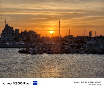 Vivo X300 Pro 85 mm standaardinstelling.