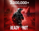 Een banner die 3 miljoen verkochte exemplaren aankondigt voor Ready or Not (afbeeldingsbron Void Interactive X)