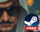 Oil Sheik heeft elementen van simulatie, puzzel en aandelenhandel. Afgebeeld - de vage cover thumbnail voor het spel, met het Steam-logo erbovenop (bron: Steam - Bewerkt)
