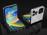 Een conceptafbeelding die voorstelt dat Apple een iPhone zou bouwen rond de vormfactor van de Galaxy Z Flip. (Beeldbron: Technizo Concept)
