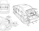 De Ford F-150 Lightning krijgt mogelijk binnenkort een kofferbakaccessoire dat zijn bruikbaarheid aanzienlijk vergroot ten opzichte van de tweezits kofferbak van de Cybertruck. (Afbeeldingsbron: US Patent Application Publication)