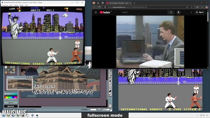 De ShaderGlass container kan worden gebruikt met de 240 Hz OLED BlurBusters CRT shader om de bewegingshelderheid van CRT's overtuigend na te bootsen (en andere beeldaspecten, waaronder verbeterde pixel art), maar heeft een aanzienlijke GPU-overhead. (Afbe