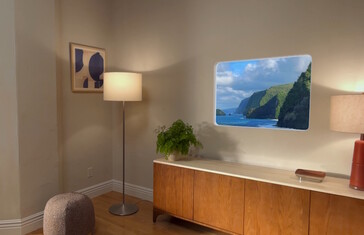Widgets met afbeeldingen en informatie, inclusief ruimtelijke foto's, kunnen overal in de virtuele 3D-ruimte worden geplaatst door gebruikers in visionOS 26. (Afbeeldingsbron: Apple)