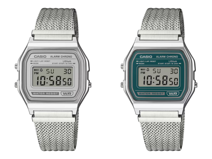 De Casio A158-WEM-7 (links) en de Casio A158-WEM-3 (rechts). (Afbeeldingsbron: Casio)