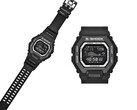 De Casio G-Shock GBX100SFJ-1 heeft een gestroomlijnd, volledig zwart ontwerp en een contrastrijk negatief display.