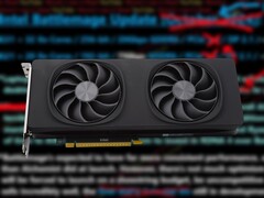 Intel lanceerde de eerste Battlemage desktopkaart, de Arc B580, in december 2024. (Afbeeldingsbron: Sebastian Bade voor Notebookcheck, Moore's Law Is Dead op YouTube, bewerkt)