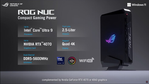 Belangrijkste kenmerken van de ROG NUC (Afbeelding bron: Asus)