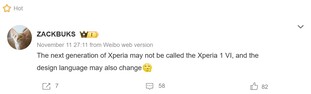 Geen Xperia meer... (Machinevertaling; afbeeldingsbron: Weibo)