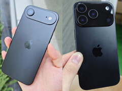 Dummytoestellen waarop de ontwerpen van de iPhone 17 Air en iPhone 17 Pro te zien zijn, van links naar rechts. (Afbeeldingsbron: Majin Bu)