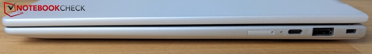 Rechts:  SIM, USB-C (10 Gbps), USB-A (5 Gbps), Kensington