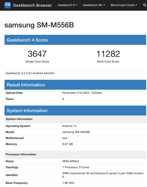 (Afbeeldingsbron: Geekbench)