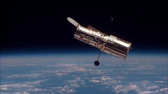 De Hubble ruimtetelescoop in de ruimte (Afbeeldingsbron: NASA)