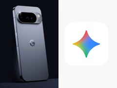 Google Pixel-telefoon met drievoudige camera&#039;s (links) naast het kleurrijke Gemini AI-logo (rechts). (Afbeeldingsbron: onofficieel artwork)