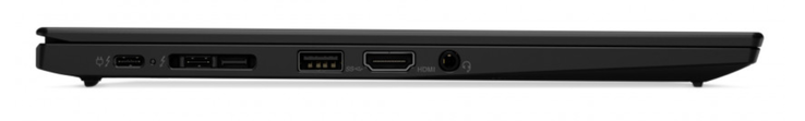 Links: Thunderbolt 3, Side-Dock (Thunderbolt 3 + LAN), USB-A (3.1 Gen.1), HDMI 1.4b, 3.5 mm stereo