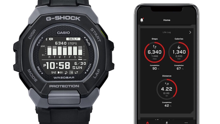 De GBD-300 houdt stappen, afstand, tempo en verbrande calorieën bij voor honderd runs. (Bron: Casio)