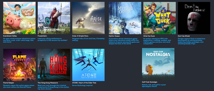Alle spellen in de Indie Roulette Humble Bundle (Afbeelding bron: Humble Bundle)