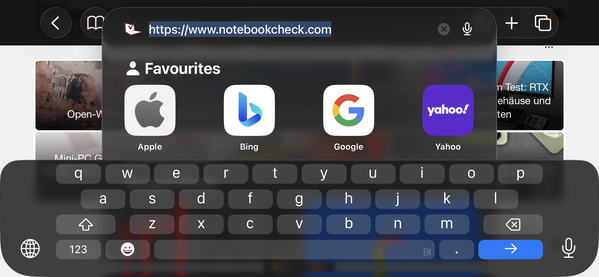Toetsenbord liggend (Safari Mobile 26)