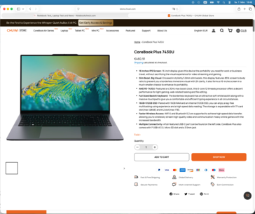 Chuwi maakt actief reclame voor de CoreBook Plus met de 7430U CPU